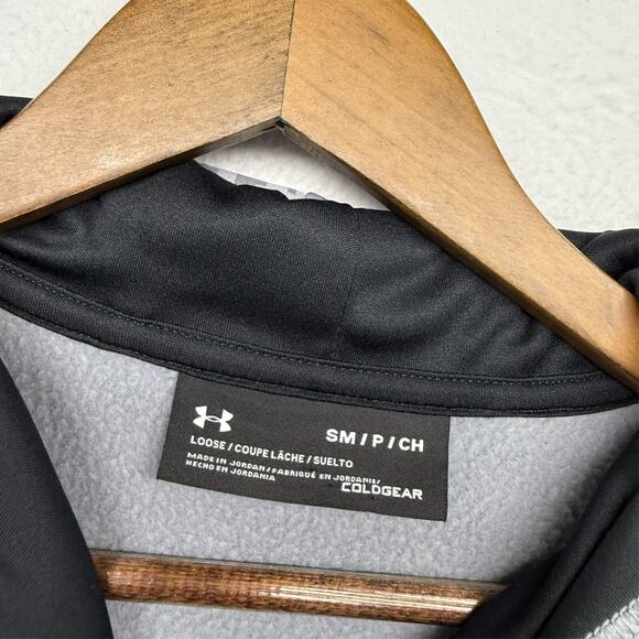 Under Armour Sweatshirt men's Small Gray Camo Pullover Storm Coldgear Loose NEW - Picture 8 of 11
